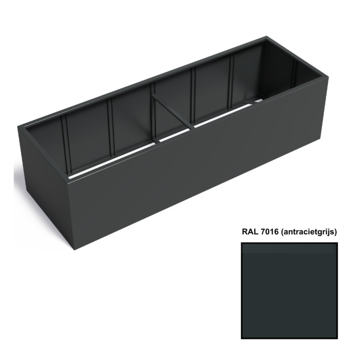 Adezz CARREZ Antracietgrijze (Aluminium) Plantenbak 300x100x80 cm zonder bodem