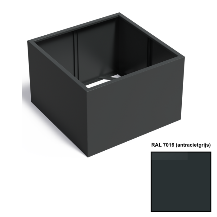 Adezz CARREZ Antracietgrijze (Aluminium) Plantenbak 120x120x80 cm zonder bodem