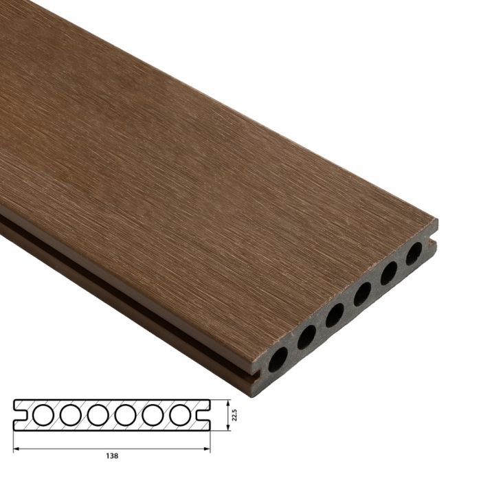Fiberdeck Premium Vlonderplank 22,5x138 mm - Lengte 400 cm - Ipé (RHK)