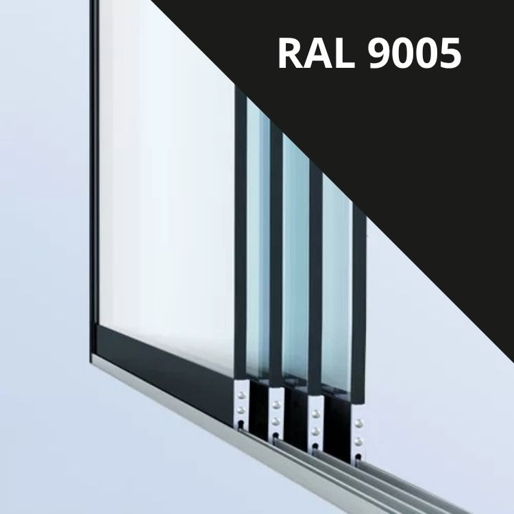 Helder Glas RAL 9005 Gitzwart