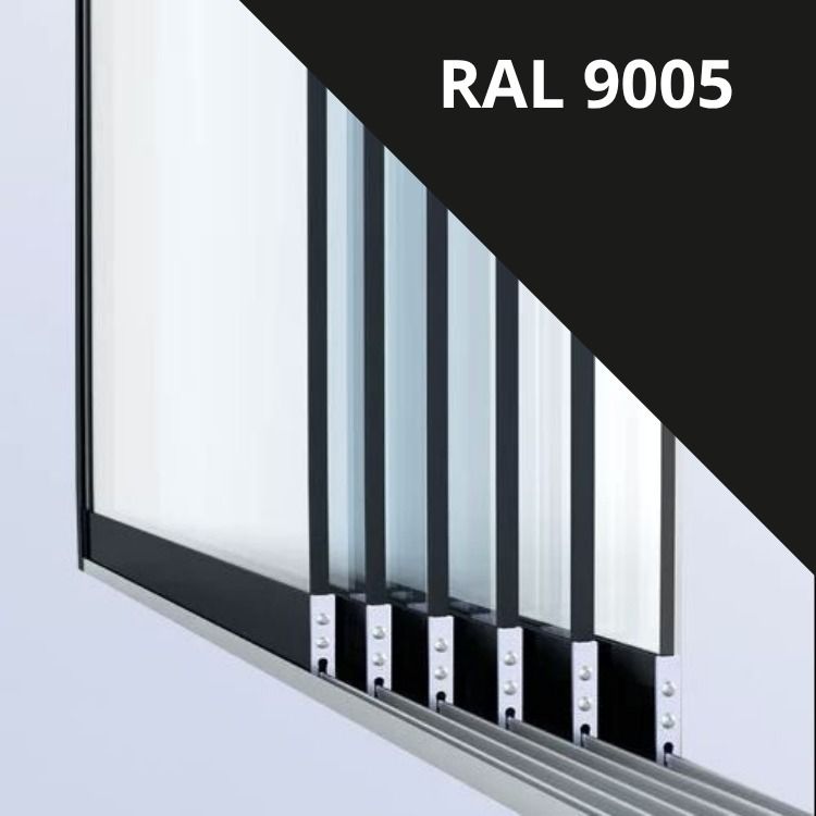 Helder Glas RAL 9005 Gitzwart