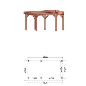 Buitenverblijf Refter XL 490x285x260 cm (bxdxh) links