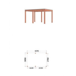 Buitenverblijf Palermo 430x310x245 cm (bxdxh) - tekening met afmetingen