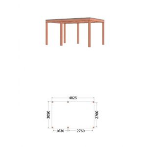 Buitenverblijf Palermo 485x310x245 cm (bxdxh) - tekening met afmeting
