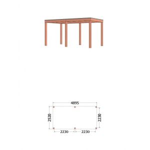 Buitenverblijf Palermo 490x255x245 cm (bxdxh) - tekening met afmeting