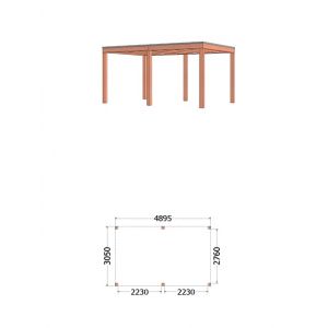 Buitenverblijf Palermo 490x310x245 cm (bxdxh) - tekening met afmeting