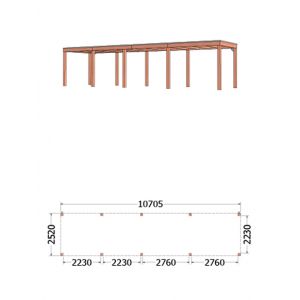 Buitenverblijf Palermo 1075x255x245 cm (bxdxh) - afmetingen