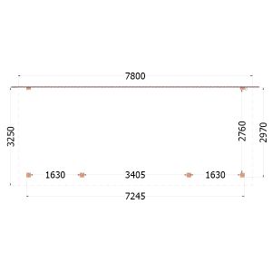 Aanbouwveranda Lucca 780x325x260 cm (bxdxh)