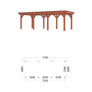 Buitenverblijf Siena 775x350x250 cm (bxdxh)