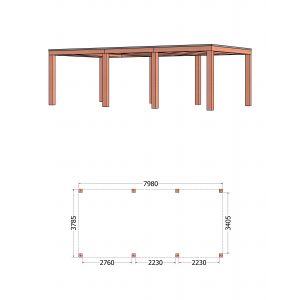 Buitenverblijf Palermo XXL 800x380x245 cm (bxdxh)
