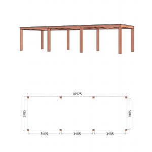 Buitenverblijf Palermo XXL 1100x380x245 cm (bxdxh)
