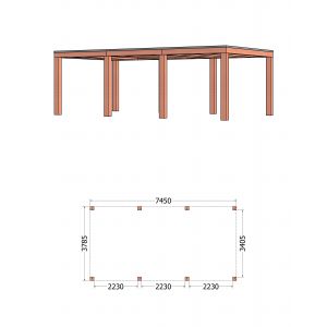 Buitenverblijf Palermo XXL 745x380x245 cm (bxdxh)