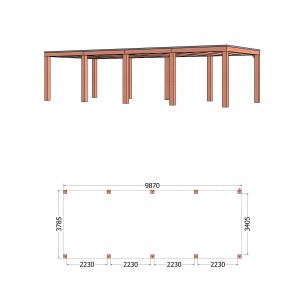 Buitenverblijf Palermo XXL 990x380x245 cm (bxdxh)