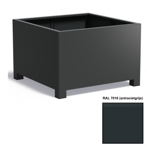 Adezz CARREZ Antracietgrijze (Aluminium) Plantenbak 120x120x80 cm met voet