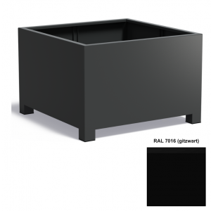 Adezz CARREZ Gitzwarte (Aluminium) Plantenbak 120x120x80 cm met voet