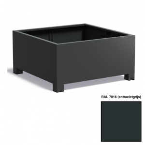 Adezz CARREZ Antracietgrijze (Aluminium) Plantenbak 120x120x60 cm met voet