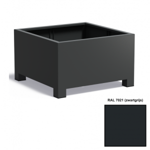 Adezz CARREZ Zwartgrijze (Aluminium) Plantenbak 100x100x60 cm met voet