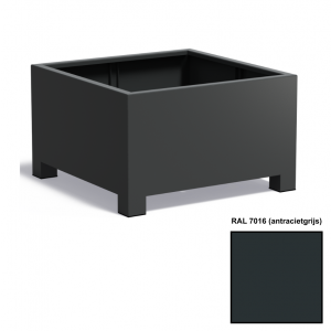 Adezz CARREZ Antracietgrijze (Aluminium) Plantenbak 100x100x60 cm met voet