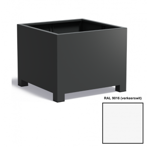 Adezz CARREZ Verkeerswitte (Aluminium) Plantenbak 100x100x80 cm met voet