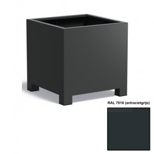 Adezz CARREZ Antracietgrijze (Aluminium) Plantenbak 80x80x80 cm met voet