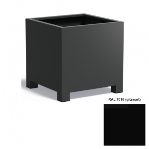 Adezz CARREZ Gitzwarte (Aluminium) Plantenbak 80x80x80 cm met voet