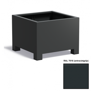 Adezz CARREZ Antracietgrijze (Aluminium) Plantenbak 80x80x60 cm met voet