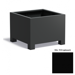 Adezz CARREZ Gitzwarte (Aluminium) Plantenbak 80x80x60 cm met voet