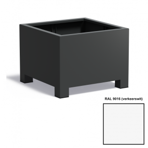 Adezz CARREZ Verkeerswitte (Aluminium) Plantenbak 80x80x60 cm met voet