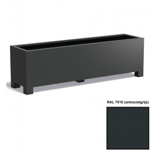 Adezz CARREZ Antracietgrijze (Aluminium) Plantenbak 200x50x60 cm met voet
