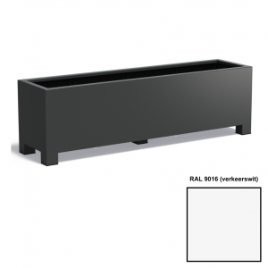 Adezz CARREZ Verkeerswitte (Aluminium) Plantenbak 200x50x60 cm met voet
