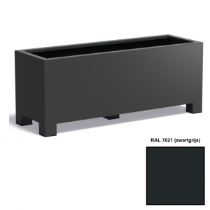 Adezz CARREZ Zwartgrijze (Aluminium) Plantenbak 150x50x60 cm met voet