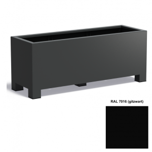 Adezz CARREZ Gitzwarte (Aluminium) Plantenbak 120x50x60 cm met voet