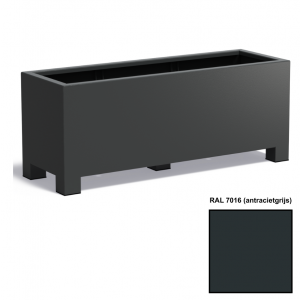 Adezz CARREZ Antracietgrijze (Aluminium) Plantenbak 150x50x60 cm met voet
