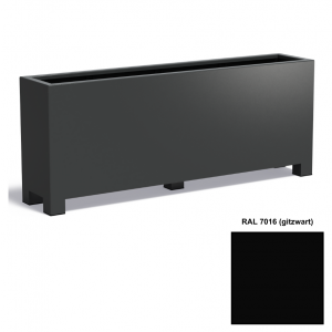 Adezz CARREZ Gitzwarte (Aluminium) Plantenbak 200x40x80 cm met voet