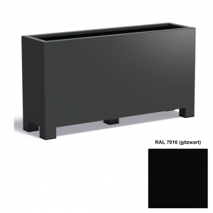 Adezz CARREZ Gitzwarte (Aluminium) Plantenbak 150x40x80 cm met voet