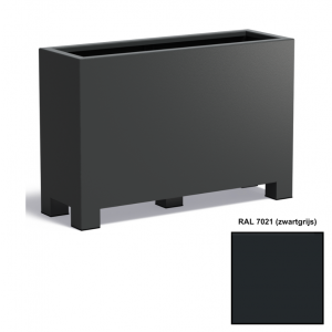Adezz CARREZ Zwartgrijze (Aluminium) Plantenbak 120x40x80 cm met voet