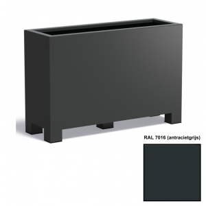 Adezz CARREZ Antracietgrijze (Aluminium) Plantenbak 120x40x80 cm met voet