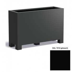 Adezz CARREZ Gitzwarte (Aluminium) Plantenbak 120x40x80 cm met voet