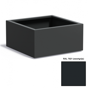 Adezz CARREZ Zwartgrijze (Aluminium) Plantenbak 80x80x40 cm