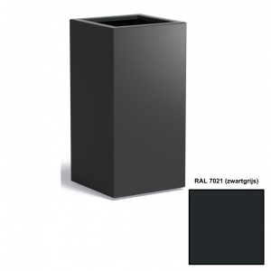 Adezz CARREZ Zwartgrijze (Aluminium) Plantenbak 50x50x100 cm
