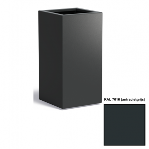 Adezz CARREZ Antracietgrijze (Aluminium) Plantenbak 50x50x100 cm
