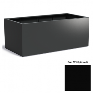 Adezz CARREZ Gitzwarte (Aluminium) Plantenbak 200x100x80 cm