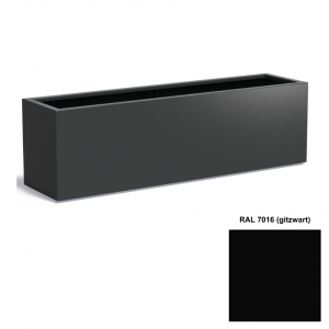 Adezz CARREZ Zwartgrijze (Aluminium) Plantenbak 200x50x60 cm