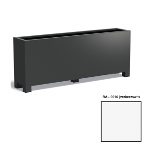 Adezz CARREZ Verkeerswitte (Aluminium) Plantenbak 200x40x80 cm met voet