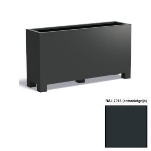 Adezz CARREZ Antracietgrijze (Aluminium) Plantenbak 150x40x80 cm met voet