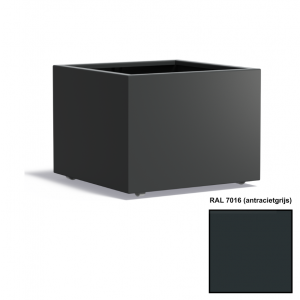 Adezz CARREZ Antracietgrijze (Aluminium) Plantenbak 80x80x60 cm met wielen
