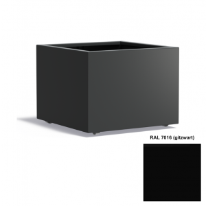 Adezz CARREZ Gitzwarte (Aluminium) Plantenbak 80x80x60 cm met wielen