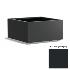Adezz CARREZ Zwartgrijze (Aluminium) Plantenbak 80x80x40 cm met wielen