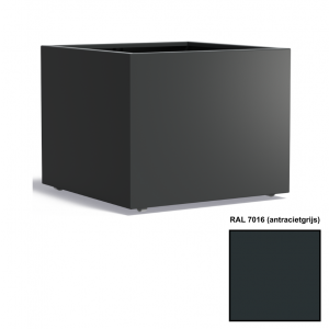 Adezz CARREZ Antracietgrijze (Aluminium) Plantenbak 100x100x80 cm met wielen