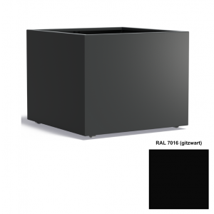 Adezz CARREZ Gitzwarte (Aluminium) Plantenbak 100x100x80 cm met wielen